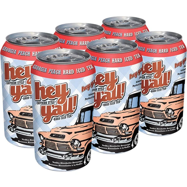 Hey Yall Peach Ice Tea 6 Pack