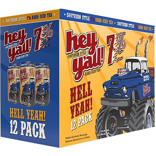 Hey Y'all Hell Yeah 7% Iced Tea 12 Pack